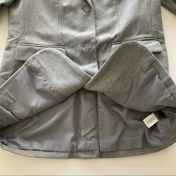 Ellos | Gray Wool Blend Button Up Collared Coat Size 12 - Picture 7 of 12